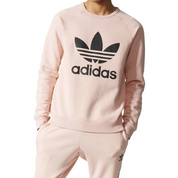ADIDAS TREFOIL CREW VAPOUR PINKRIBBED CREWNECK, XL - Picture 2 of 8